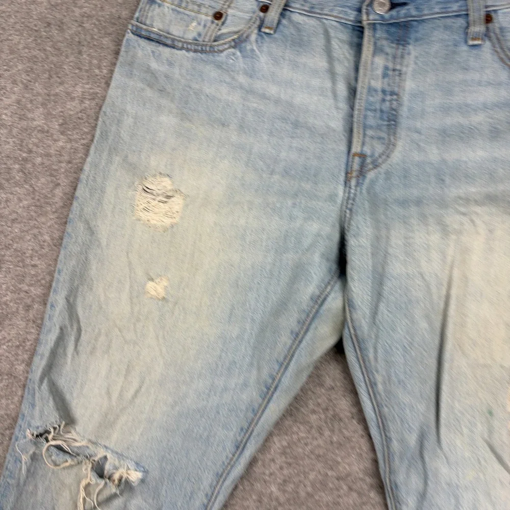 Levi's‎ 501 Jeans Mens 36x30 Light Wash Distressed Button Fly Denim Pants Ripped
